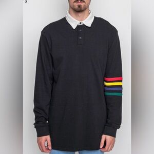 Lazy Oaf Arm Striped Rugby Shirt Size Large